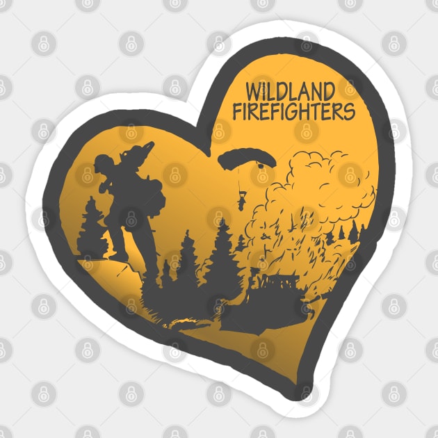 Wildland Firefighter Love Sticker by Firethreadz